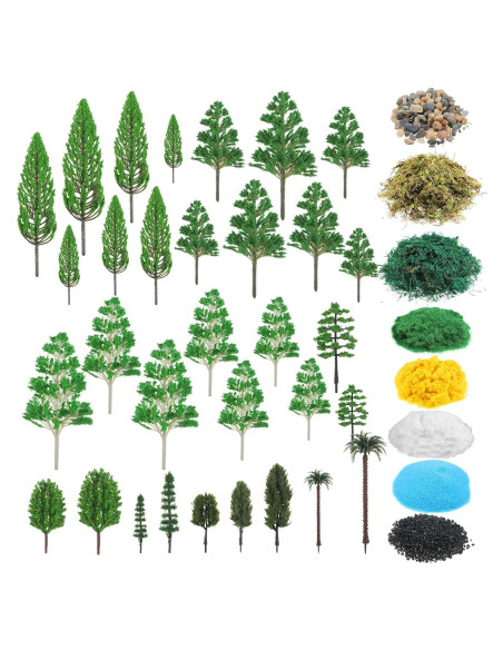 Kit Diorama 40 Piezas Thiccywoov 32 Árboles Miniatura 3-15.75 cm