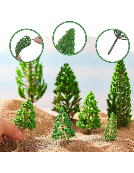 Kit Diorama 40 Piezas Thiccywoov 32 Árboles Miniatura 3-15.75 cm