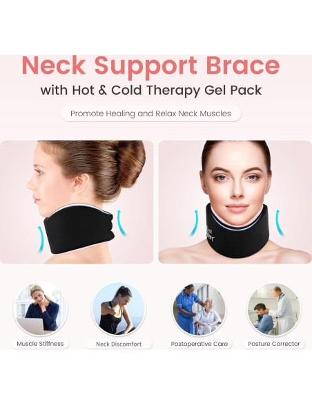 Collar Cervical Suave Relief Expert Rosa con Gel Caliente y Frío