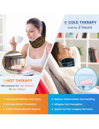 Collar Cervical Suave Relief Expert Rosa con Gel Caliente y Frío