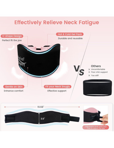 Collar Cervical Suave Relief Expert Rosa con Gel Caliente y Frío