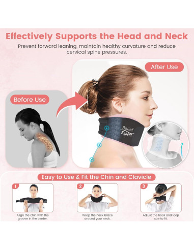 Collar Cervical Suave Relief Expert Rosa con Gel Caliente y Frío