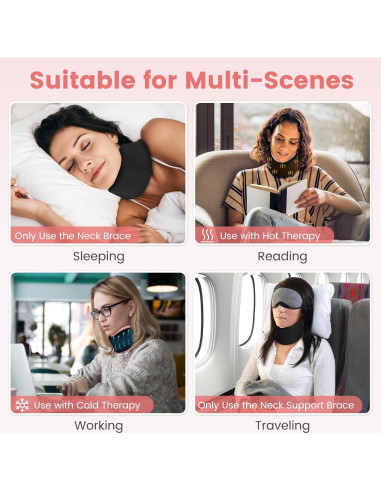 Collar Cervical Suave Relief Expert Rosa con Gel Caliente y Frío