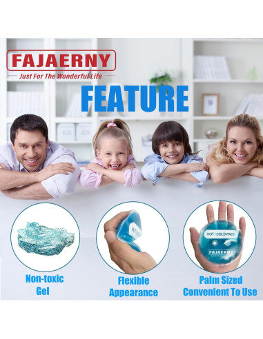 Paquete de Hielo Redondo Reutilizable FAJAERNY 4 Piezas 10x10cm