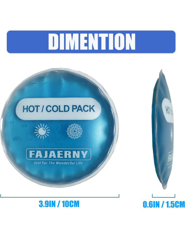 Paquete de Hielo Redondo Reutilizable FAJAERNY 4 Piezas 10x10cm