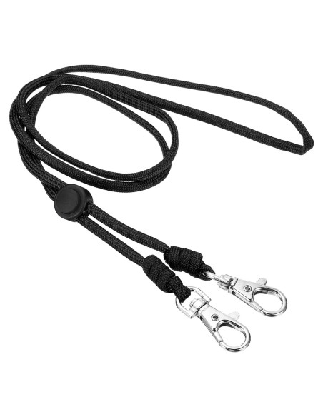 Cinta de Cuello Ajustable PATIKIL Negra 45x0.4cm para Identificación