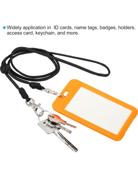 Cinta de Cuello Ajustable PATIKIL Negra 45x0.4cm para Identificación