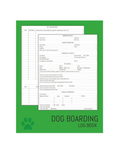 Libro de Registro de Alojamiento de Perros - 108 Páginas