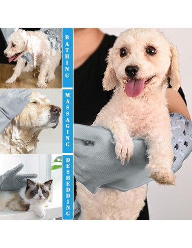 Guantes de Aseo para Mascotas 1TO3GO Gris - Silicona