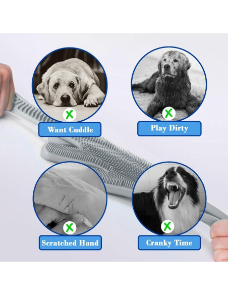 Guantes de Aseo para Mascotas 1TO3GO Gris - Silicona