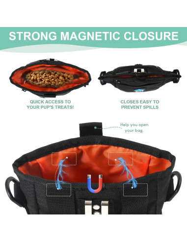 Bolsa de golosinas para perros KHPR con cierre magnético