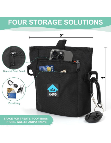 Bolsa de golosinas para perros KHPR con cierre magnético