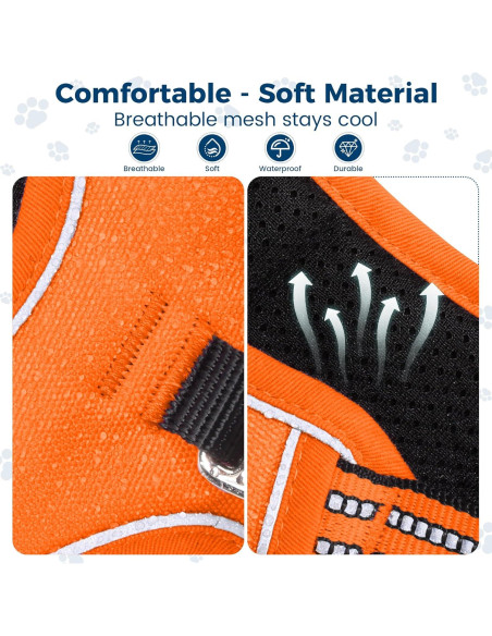 Arnés para Perros Funfox Mediano Naranja Ajustable Reflectante Arnés para Perros Funfox Mediano Naranja Ajustable Reflectante