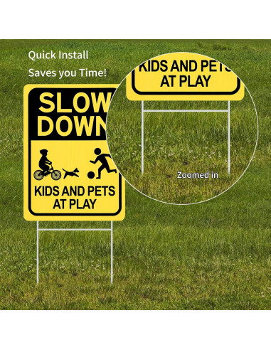 Señal de Reducir Velocidad HISVISION 2 Pack Niños Mascotas