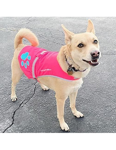 Chaleco Reflectante para Perros SafetyPUP Mediano Rosa