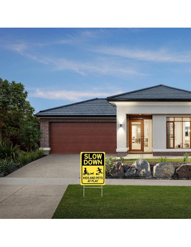 Señal de Reducir Velocidad HISVISION 2 Pack Niños Mascotas