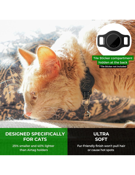 Soporte de Silicona para Collar de Gato TJD Essentials Negro