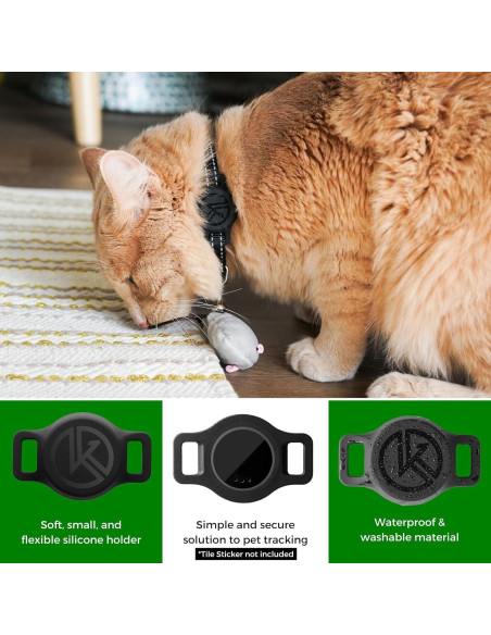 Soporte de Silicona para Collar de Gato TJD Essentials Negro