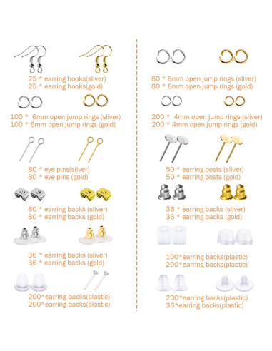 Kit de Fabricación de Pendientes Anezus 2320 Piezas