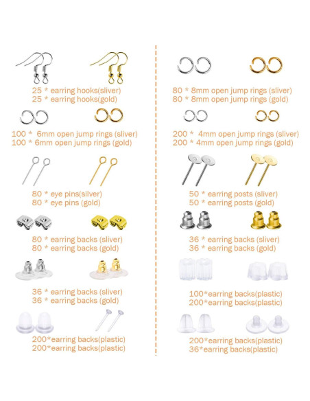 Kit de Fabricación de Pendientes Anezus 2320 Piezas