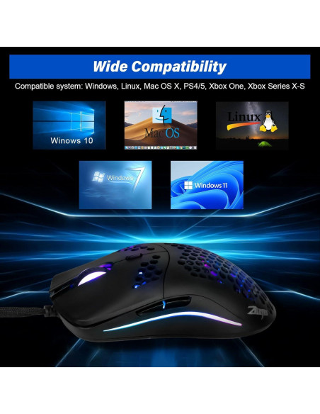 Ratón Gaming XuanGui C7 RGB Ultra Ligero 16000 DPI