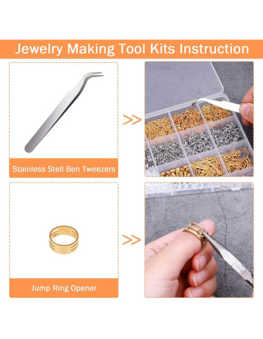 Kit de Fabricación de Pendientes Anezus 2320 Piezas