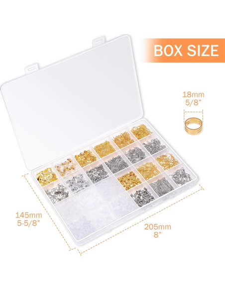 Kit de Fabricación de Pendientes Anezus 2320 Piezas