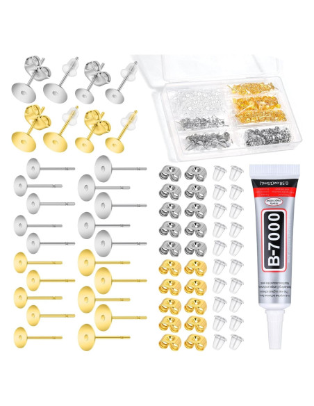 Kit de Pegamento para Joyería Anezus con 600 Piezas de Aretes