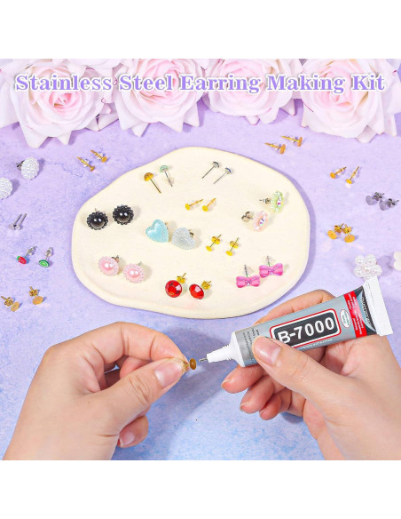 Kit de Pegamento para Joyería Anezus con 600 Piezas de Aretes
