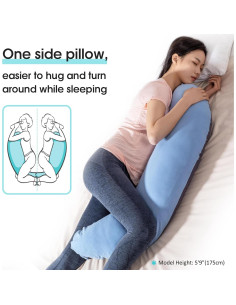 Almohada Corporal C BYRIVER 99CM Algodón Suave Azul 2