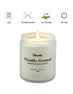 Vela Aromática de Cera de Soja Lihome Coco de Vainilla 200g 2
