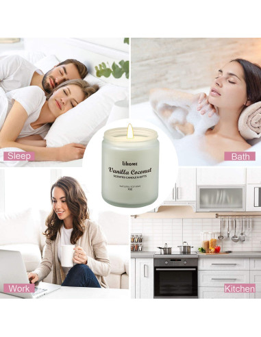 Vela Aromática de Cera de Soja Lihome Coco de Vainilla 200g