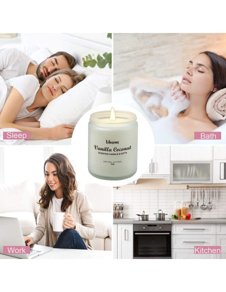 Vela Aromática de Cera de Soja Lihome Coco de Vainilla 200g