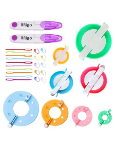 Hacedor de Pompones RRigo Set 8 Tamaños + 20 Agujas + Tijeras
