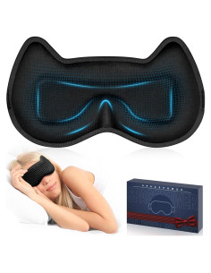 Máscara de Ojos 3D Spacepower Negra Ajustable para Dormir