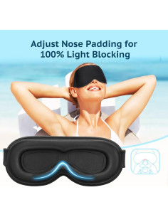 Máscara de Sueño 3D BeeVines, Bloqueo Total de Luz, Negro 2