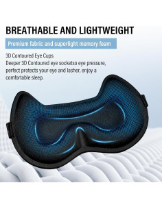 Máscara de Ojos 3D Spacepower Negra Ajustable para Dormir 2