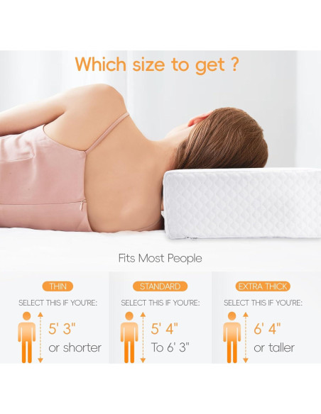 Cojín de Espuma de Memoria TOPPURE 60x30x12 cm Blanco