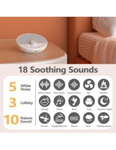 Máquina de Ruido Blanco Portátil SOMEYOU 18 Sonidos Control Volumen 2