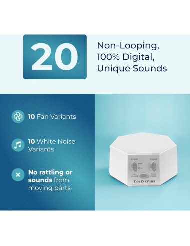 Máquina de Ruido Blanco Adaptive Sound Technologies 20 Sonidos