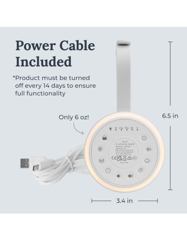 Yogasleep Hushh+ Máquina de Ruido Blanco Portátil 20 Sonidos