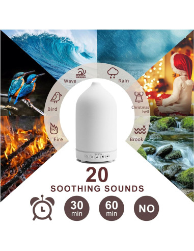 Difusor de Cerámica 200ML Gooamp con Sonidos Naturales