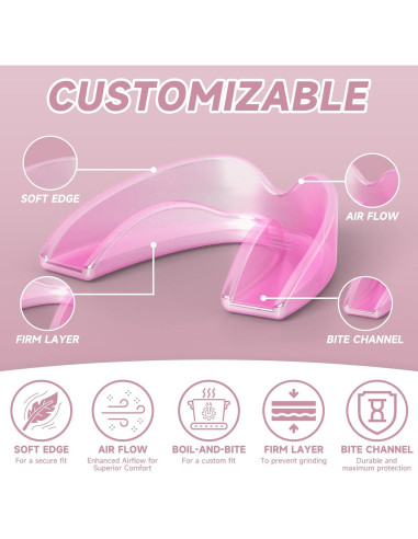 Paquete de 4 Protectores Bucales Medianos Natrlteeth Rosados