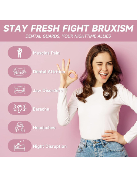 Paquete de 4 Protectores Bucales Medianos Natrlteeth Rosados