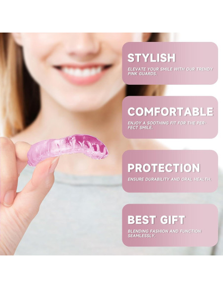 Paquete de 4 Protectores Bucales Medianos Natrlteeth Rosados