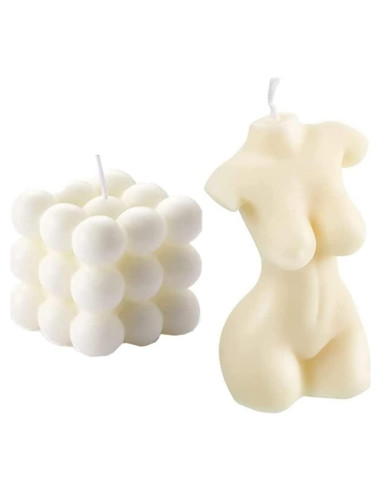 2 Velas Aromáticas Burbuja Cera de Soja OUKEYI Decoración