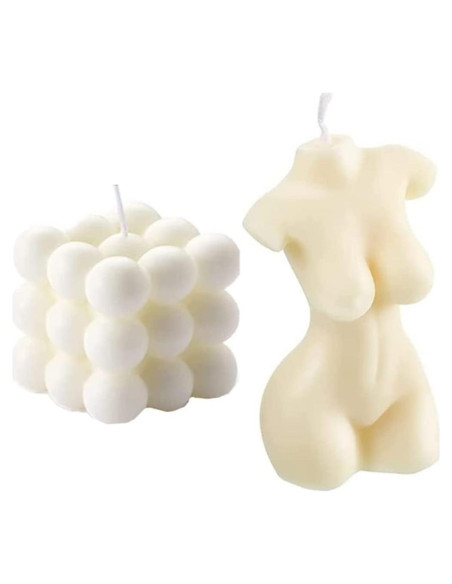 2 Velas Aromáticas Burbuja Cera de Soja OUKEYI Decoración