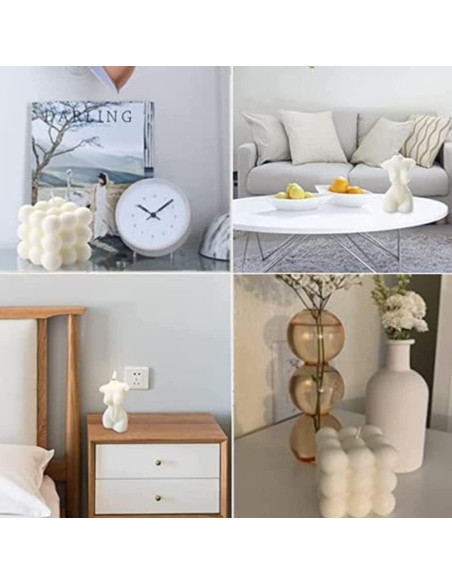 2 Velas Aromáticas Burbuja Cera de Soja OUKEYI Decoración