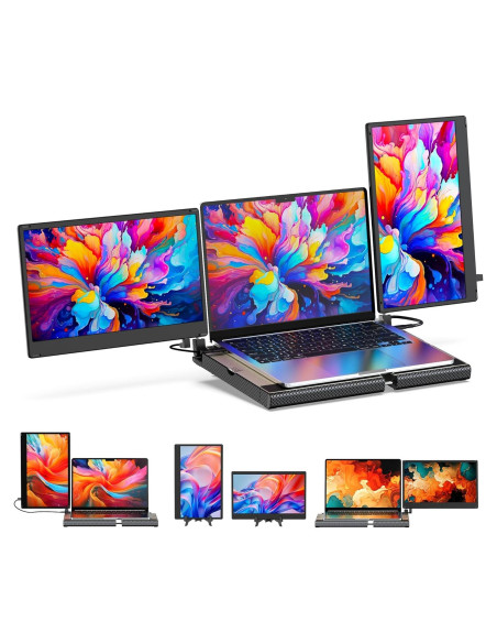 Monitor Portátil Doble 14'' FHD IPS SMISEACOW 1080P