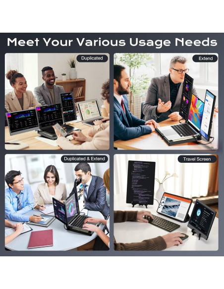 Monitor Portátil Doble 14'' FHD IPS SMISEACOW 1080P